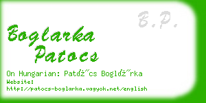 boglarka patocs business card